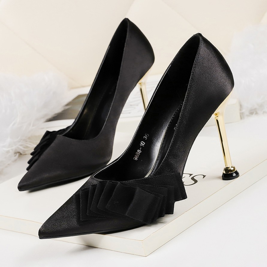 Giày cao gót Aiko nơ satin- HOT TREND- đế 9cm- HÀNG CAO CẤP- KÈM ẢNH THẬT