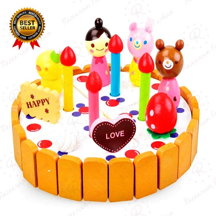 Bộ đồ chơi cắt bánh sinh nhật bằng gỗ cho bé