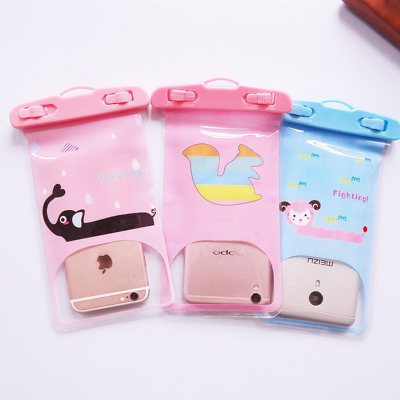 Túi Đựng Điện Thoại Chống Thấm Nước Họa Tiết Hoạt Hình Dễ Thương Ốp