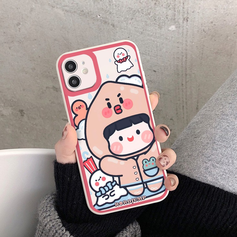 Ốp lưng iphone cạnh vuông bé gái đào  cho iphone 11 7plus 8plus x xsmax 11pro max 12pro 12promax13promax tr1073