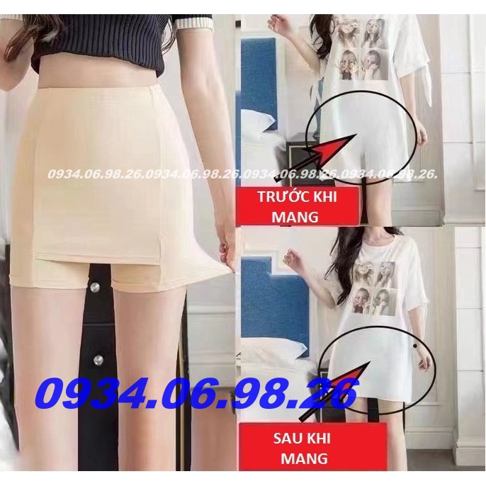 Quần lót bảo hộ - Quần mặc trong váy che khuyết điểm vùng tam giác giúp mang váy đầm thanh lịch màu trắng đen da
