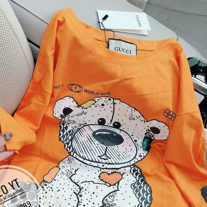 [Mã FAMAYWA giảm 10K đơn 50K] ÁO PHÔNG TAY LỠ DÁNG THỤNG IN HÌNH GẤU CAM | BigBuy360 - bigbuy360.vn