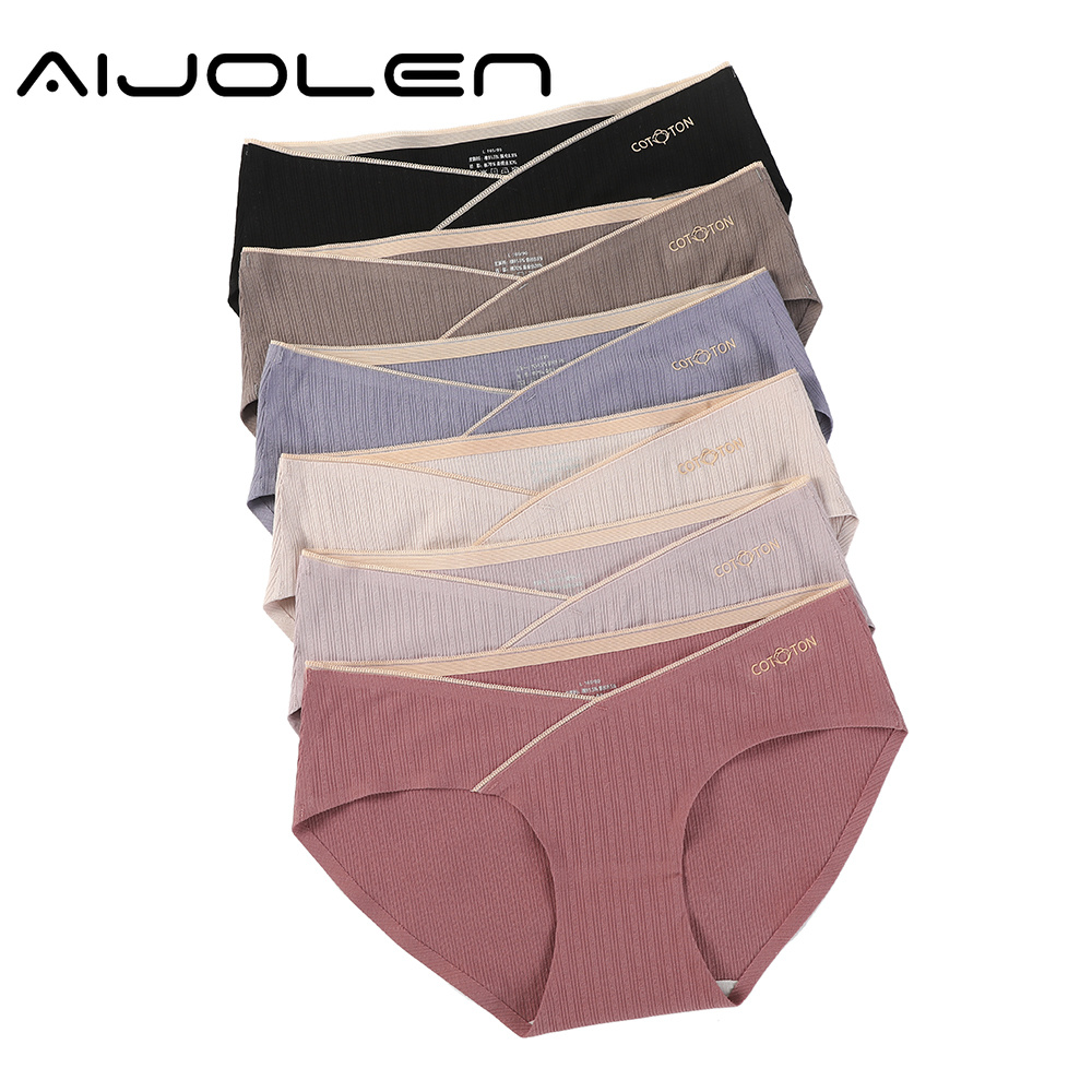 Quần lót Aijolen bằng cotton lưng thấp không viền thoáng khí cho mẹ bầu