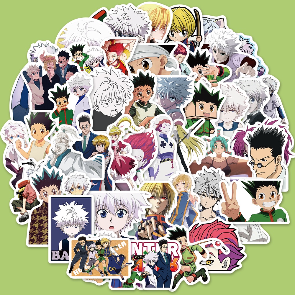 Set 10/25/50 miếng dán trang trí PVC chống nước hình Anime HUNTER X HUNTER