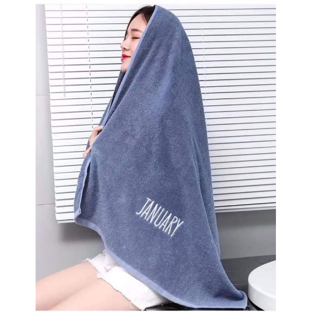 Khăn tắm spa cao cấp 70x140 cm thêu logo 12 tháng, chất khăn bông mềm mịn chuẩn Hàn Quốc