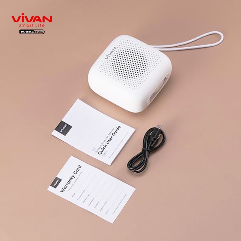 Loa TWS Bluetooth Vivan VS1 Công Suất Lớn 5W Chất Âm Tốt Bass Mạnh Chống Nước