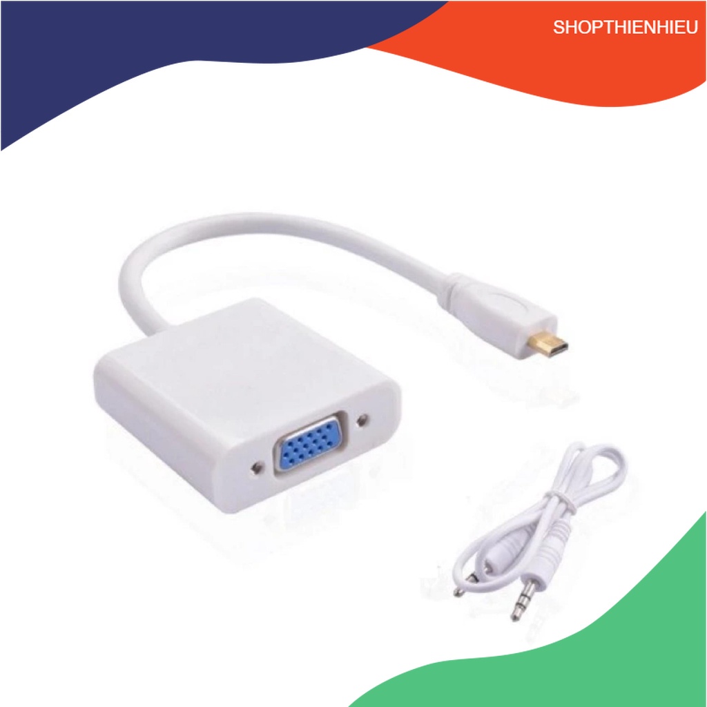 Cáp chuyển tín hiệu Micro HDMI sang VGA có âm thanh
