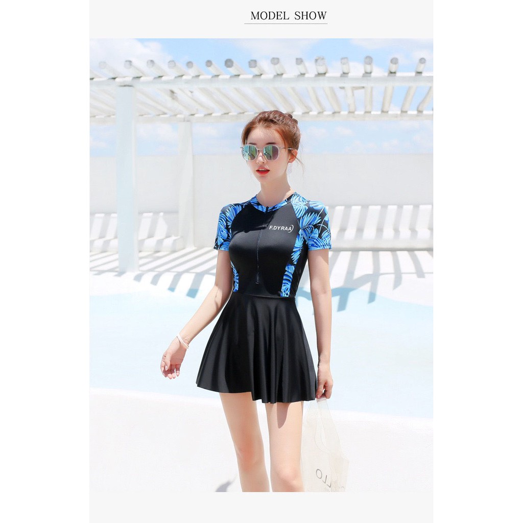 Bộ đồ bơi Bikini đi biển nữ phong cách Hàn Quốc quần dạng váy F.DYRRA - Có sẵn 2 màu | BigBuy360 - bigbuy360.vn