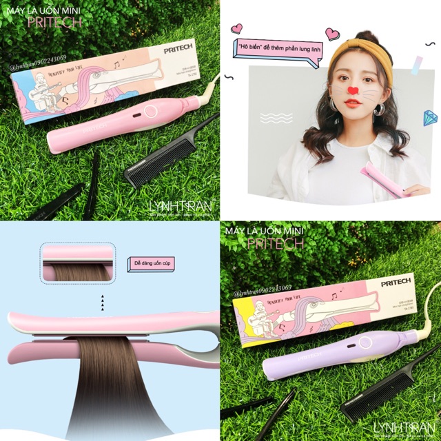 Máy là thẳng uốn cụp xoăn mini Pritech®