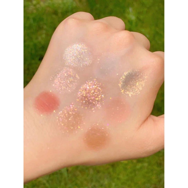 Bảng phấn mắt 9 màu nhũ bắt sáng DIKALU xinh xắn tiện lợi Coco Venus