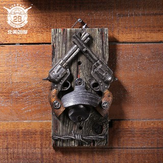 Bảng gắn mở bia trang trí mô hình súng ngắn giả - Decor đồ trang trí phong cách Cowboy Viễn Tây