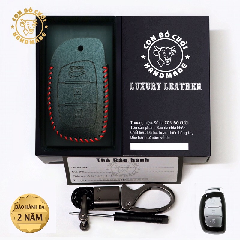 Bao Da Hyundai  Da Bò Nhập Khẩu Italia, Bảo Hành 2 năm, Khắc Tên + Số ĐT Chủ Xe