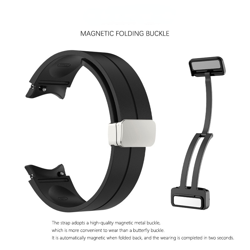 Dây Đeo Silicon Có Khóa Nam Châm Cho Đồng Hồ Thông Minh Samsung Galaxy Watch5 40 44mm 5 Pro 45mm 4 Classic 42 46mm