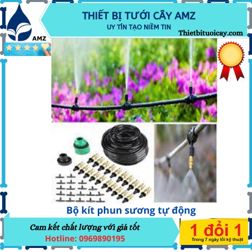 Bộ KIT Phun Sương Tưới Cây 20 Béc Bằng Đồng Tưới Lan, Cây Cảnh ống 8mm