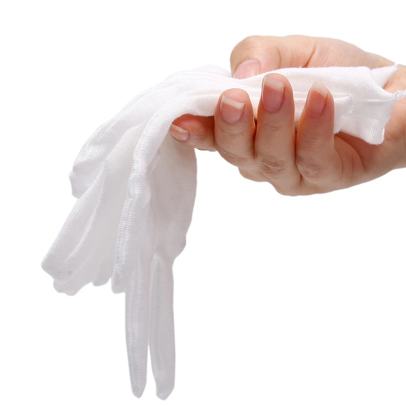 Găng Tay Cotton Trắng Mềm Mại Thoải Mái Thoáng Khí Đa Ứng Dụng Cho Nam Nữ