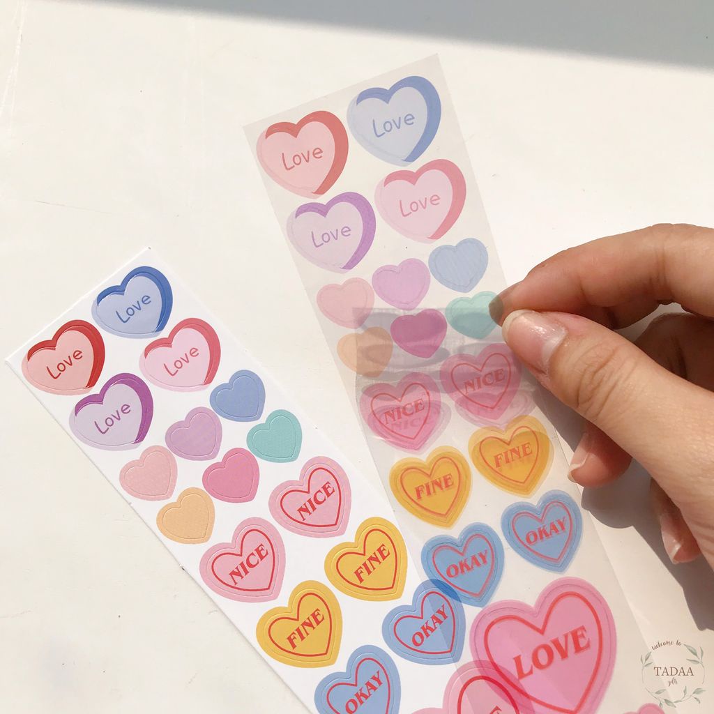 Set 2 sticker tròn hình gấu, mèo, thỏ, ngày tháng năm, số, hoa cute dễ thương trang trí sổ tay, nhật ký, bullet journal