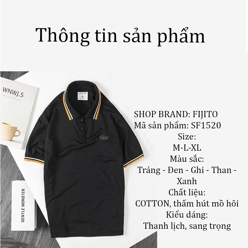 Áo phông polo nam thun có cổ cao cấp thêu cá sấu cotton 4 chiều mềm mại thấm hút tốt dáng Basic FIJITO SF1520 | BigBuy360 - bigbuy360.vn