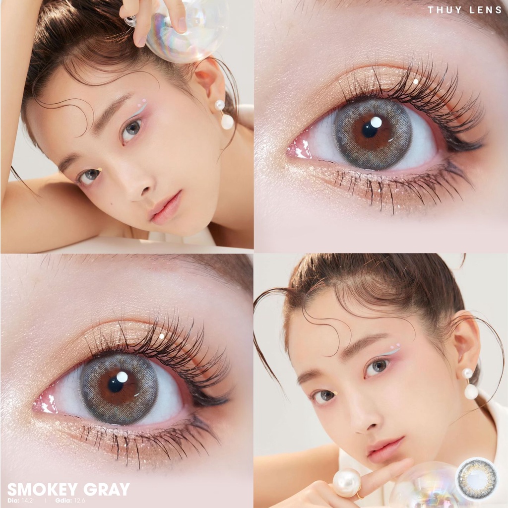 Lens Cận Xám Khói Từ 0-8 Độ Smokey Gray THÚY LENS