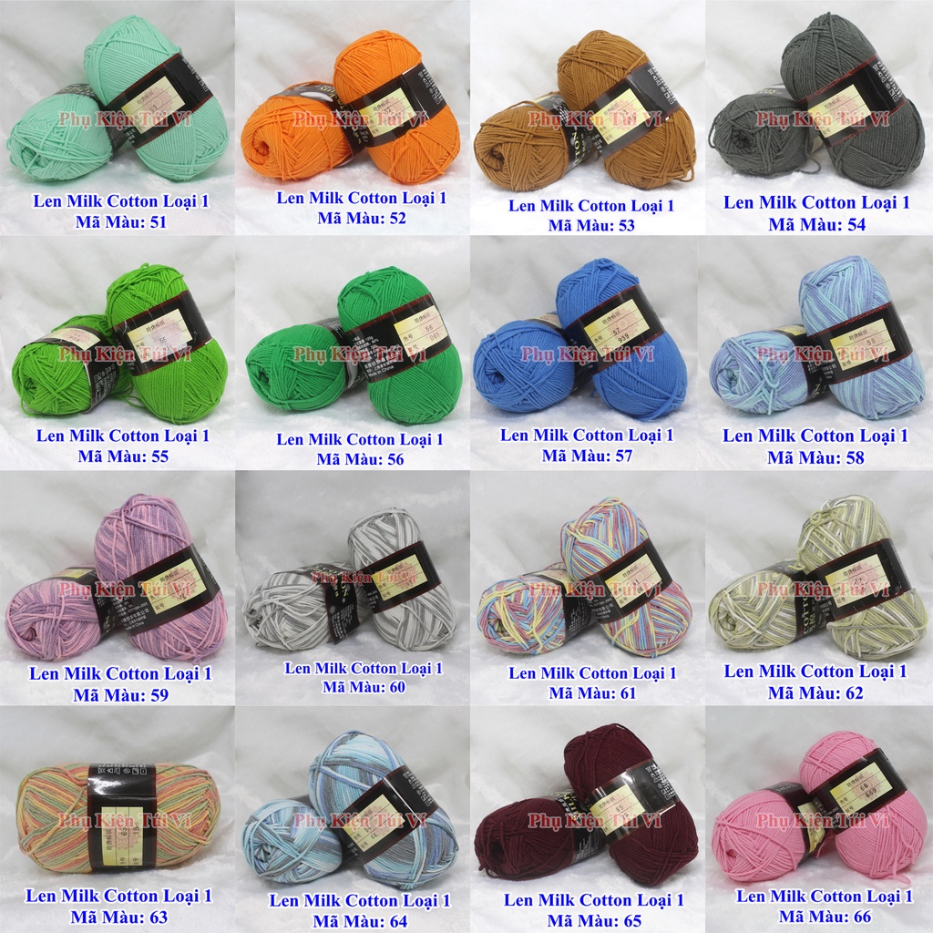 Len Milk Cotton Loại 1 (Mã Màu: 01 - 47)
