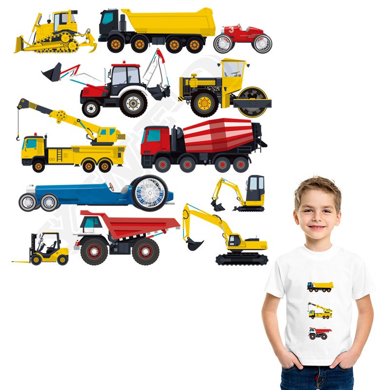 Miếng Dán Ủi Trang Trí Quần Áo Cho Bé Hình Xe Hơi Dễ Thương