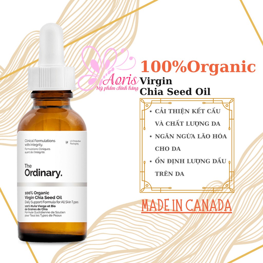 [CANADA- Full Bill] Dầu dưỡng The Ordinary 100% Organic Virgin Chia Seed Oil