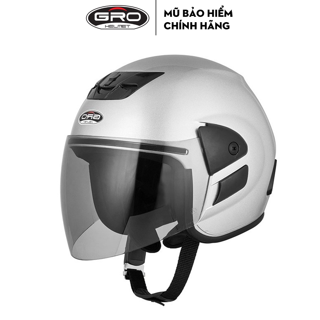 Mũ bảo hiểm 3/4 có kính GRO HELMET Honda V0 phong cách, màu sắc trẻ trung cho cả nam nữ, Freesize 55-59cm