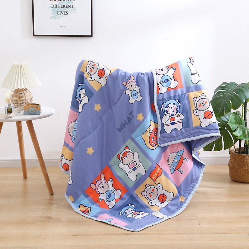 Chăn trẻ em mùa hè thu đũi cotton, Chăn đũi cao cấp mỏng mát cho bé đắp mùa hè (1m x 1.3m)