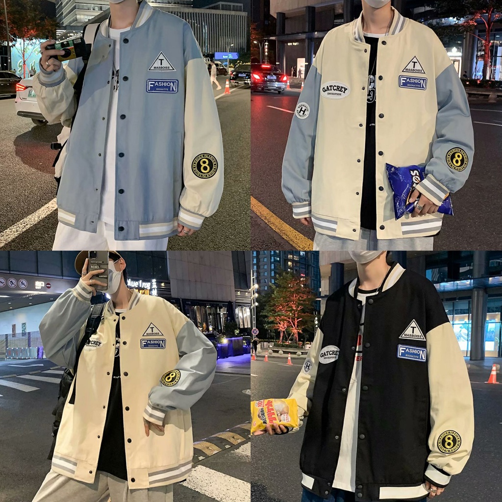 Áo khoác bomber bóng chày form rộng vải dù cao cấp Varsity dáng Unisex nam nữ f.s.shop68
