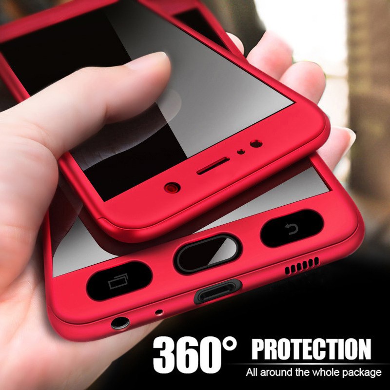 Ốp Điện Thoại PC Cứng Kèm Kính Cường Lực Bảo Vệ 360 Độ Cho Xiaomi Redmi 9T 8A 8 Redmi Note 4X 6 7 Pro 4 Mi MAX 3 2