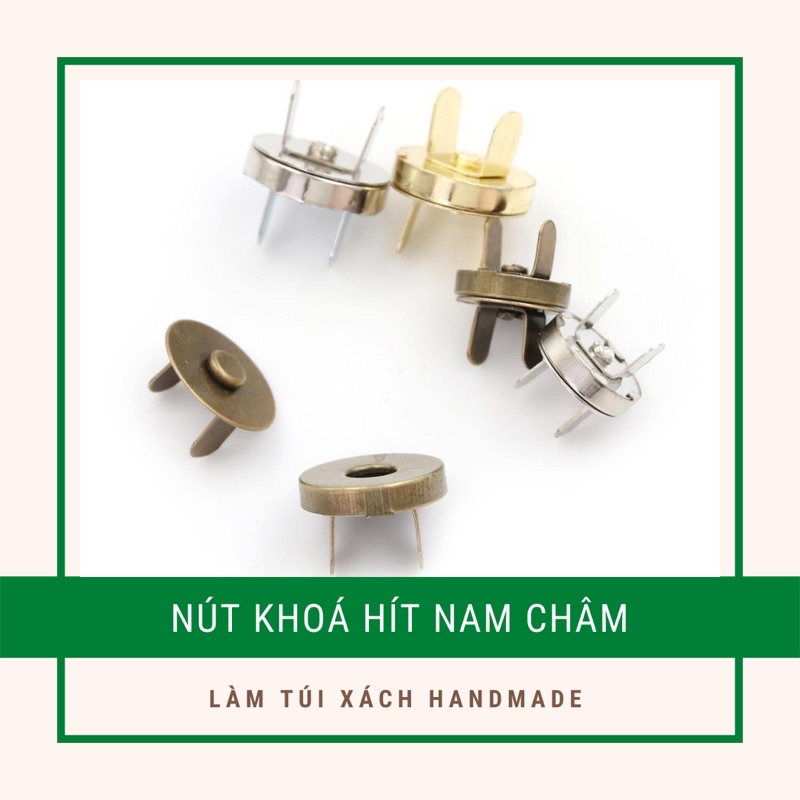 Bộ nút khoá nam châm/nút hít nam châm phụ kiện lamd túi xách handmade