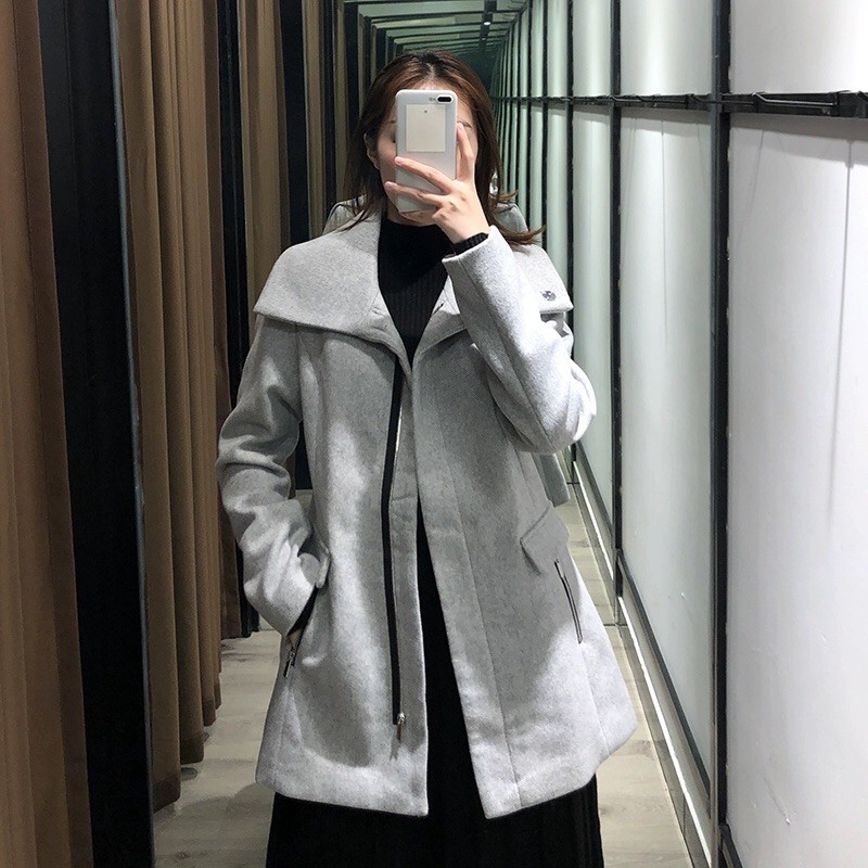 Áo khoác dạ khoá kéo