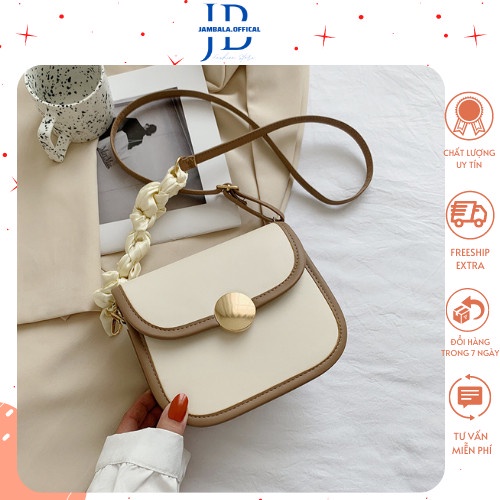 Túi đeo chéo nữ đẹp da mềm JAMBALA, túi xách nữ đeo chéo thời trang khóa tròn cute đi chơi TA178