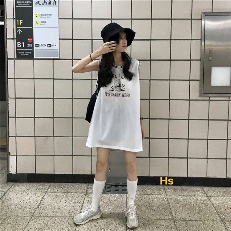 [Mã APWARN20 hoàn 20k xu đơn 0đ] Unisex Áo Ba Lỗ Nam Nữ Tank Top Đẹp Cảnh Báo Cá Mập | BigBuy360 - bigbuy360.vn