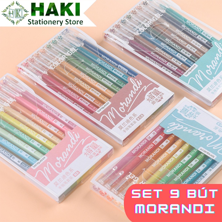  Bút mực Morandi HAKI ngòi 0.5mm set 9 chiếc nhiều màu B26