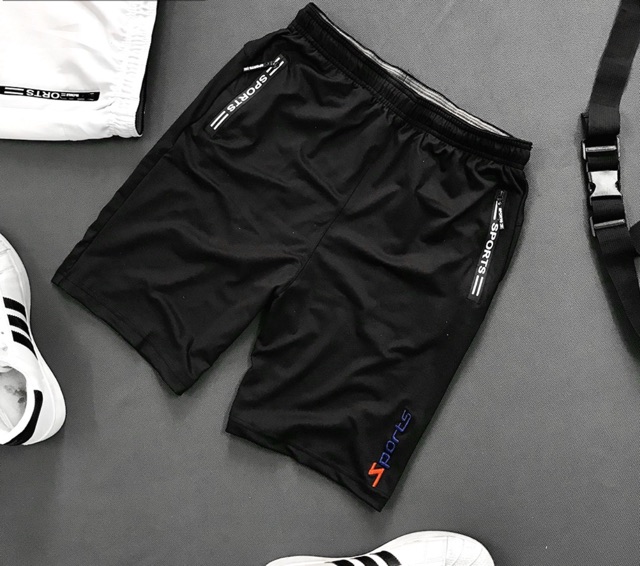 Quần short thể thao 2 màu - khoá kéo - co giãn tốt - thoáng mát | BigBuy360 - bigbuy360.vn