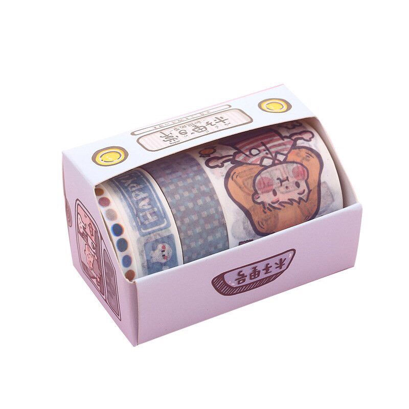 Set 4 cuộn băng keo trang trí Washi tape