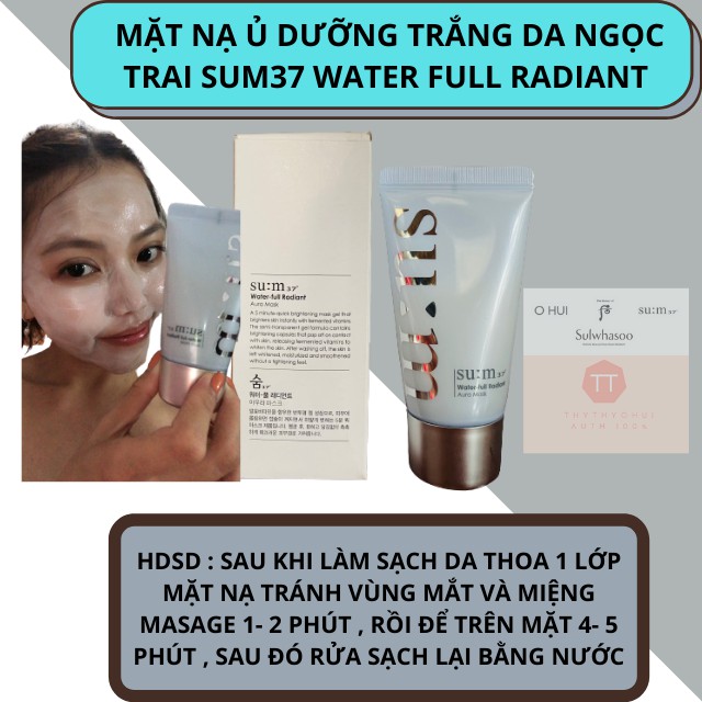 (Dưỡng Trắng Kiềm Dầu] Mặt Nạ ủ Trắng Ngọc Trai Sum 37 Water Full Radiant Aura Mask Dưỡng Trắng Làm Sạch Da Tẩy Da Chết | BigBuy360 - bigbuy360.vn