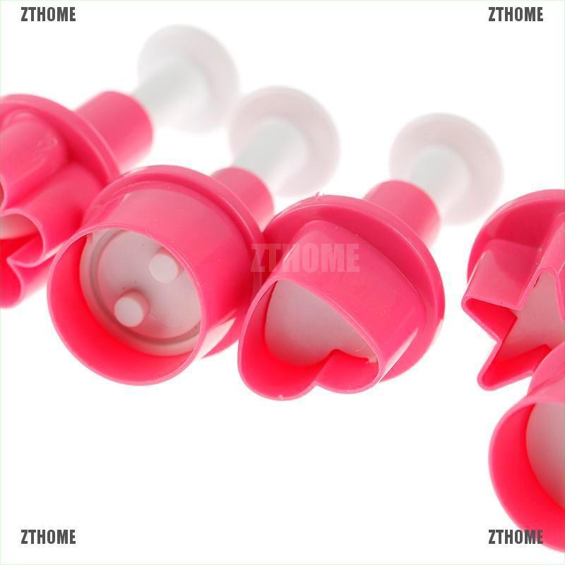 Set 5 Khuôn Nhựa Làm Bánh Quy Hình Ngôi Sao / Trái Tim / Nút Áo /