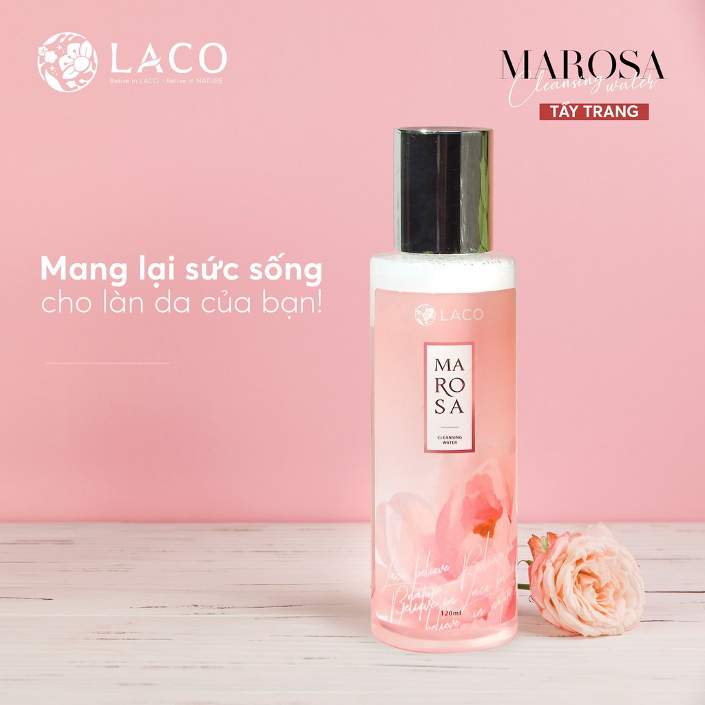 Nước Tẩy Trang Marosa Laco không cồn - Hỗ trợ làm sạch da, loại bỏ lớp trang điểm và bụi bẩn (chai 120ml)