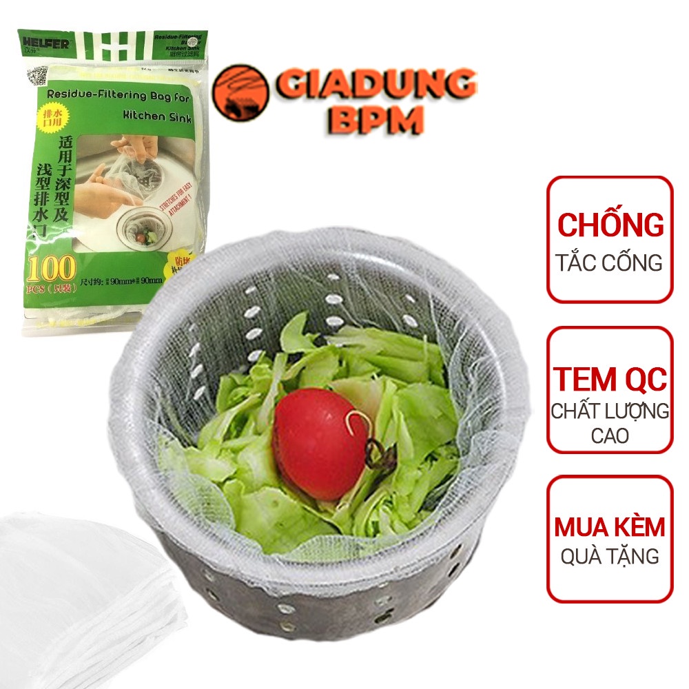 Túi lọc rác, tui lưới chặn rác bồn rửa bát, chén, lưới đan nhỏ,co giãn, chống thông tắc cống, Giadungbpm