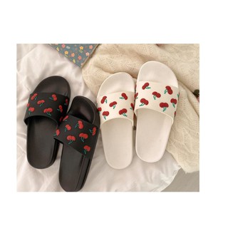( Sẵn Đen 39 ) Dép nữ quai ngang cherry ulzzang - US032