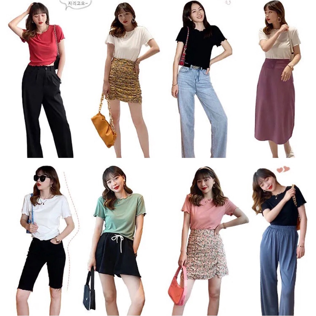 ❤️❤️Áo thun croptop tay ngắn dáng ôm chất liệu lụa lạnh thời trang mùa hè phong cách Hàn Quốc mới cho nữ 2021