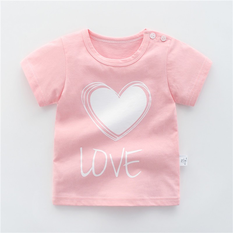 Áo Thun Cotton Tay Ngắn Màu Hồng Thời Trang Mùa Hè 1020 Cho Bé Gái