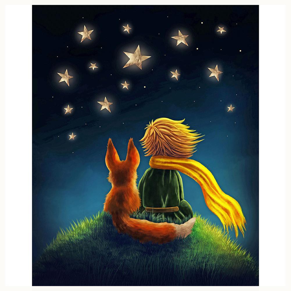 Bộ Tranh Đính Đá 5D Tự Làm Hình Hoàng Tử Petit Hoạt Hình