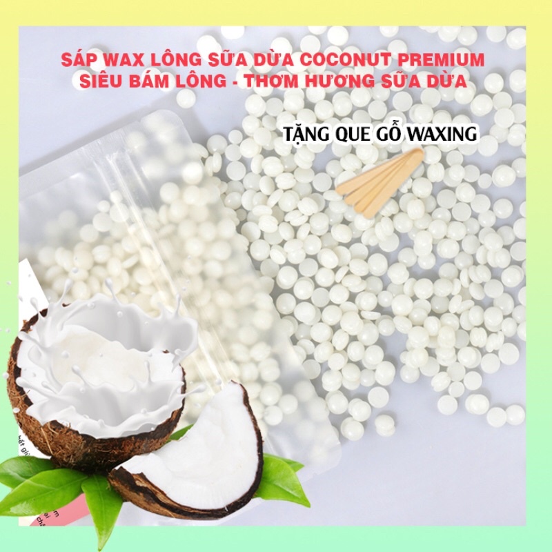 Sáp wax lông dừa + chén silicon + que wax