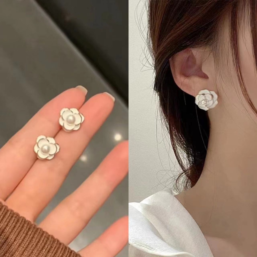 Bông tai nữ hoa hồng đơn giản thanh lịch mới nhất đi tiệc 2022 BT06
