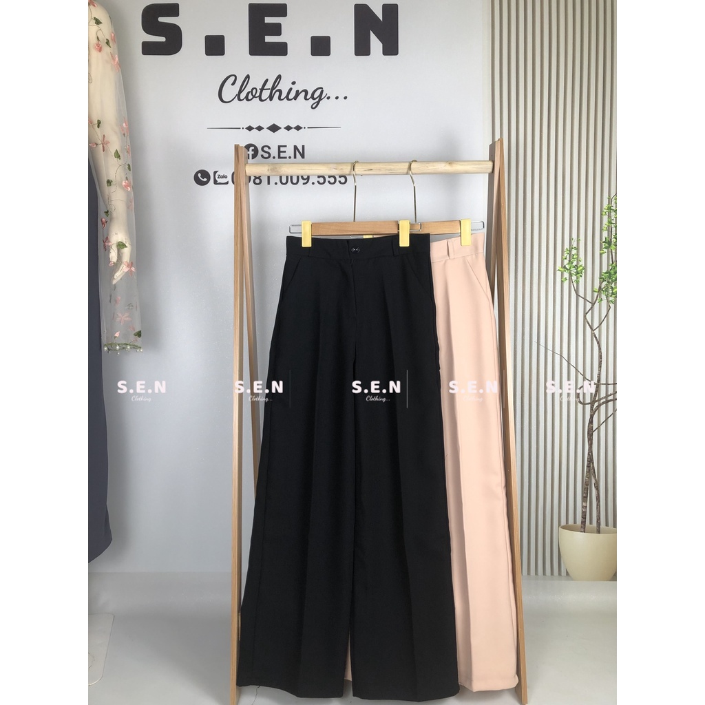 Quần ống rộng dáng dài 95cm, quần công sở tuyết mưa