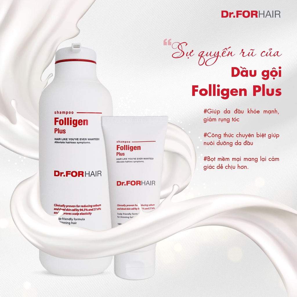 Bộ dầu gội xả, tẩy tế bào chết da đầu Dr.FORHAIR/Dr For Hair sạch gàu, giảm rụng tóc