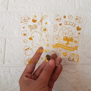 HCM -Sticker vàng hình Gấu Vịt kute cá tính trang trí điện thoại laptop sổ tay bút viết