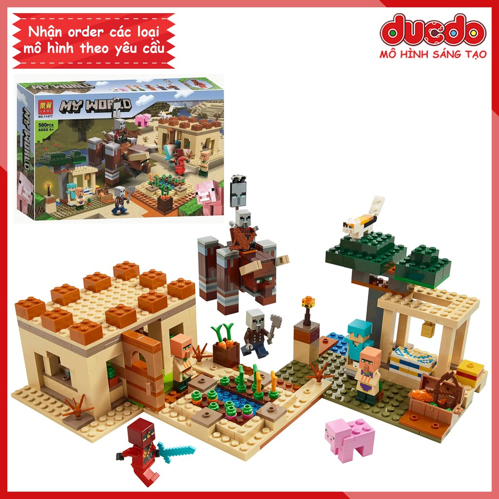 No 1044 LRI 11477 Lắp ghép Minecraft Ngôi làng sa mạc - Đồ chơi Xếp hình Mô hình Ninja 21160 BLA